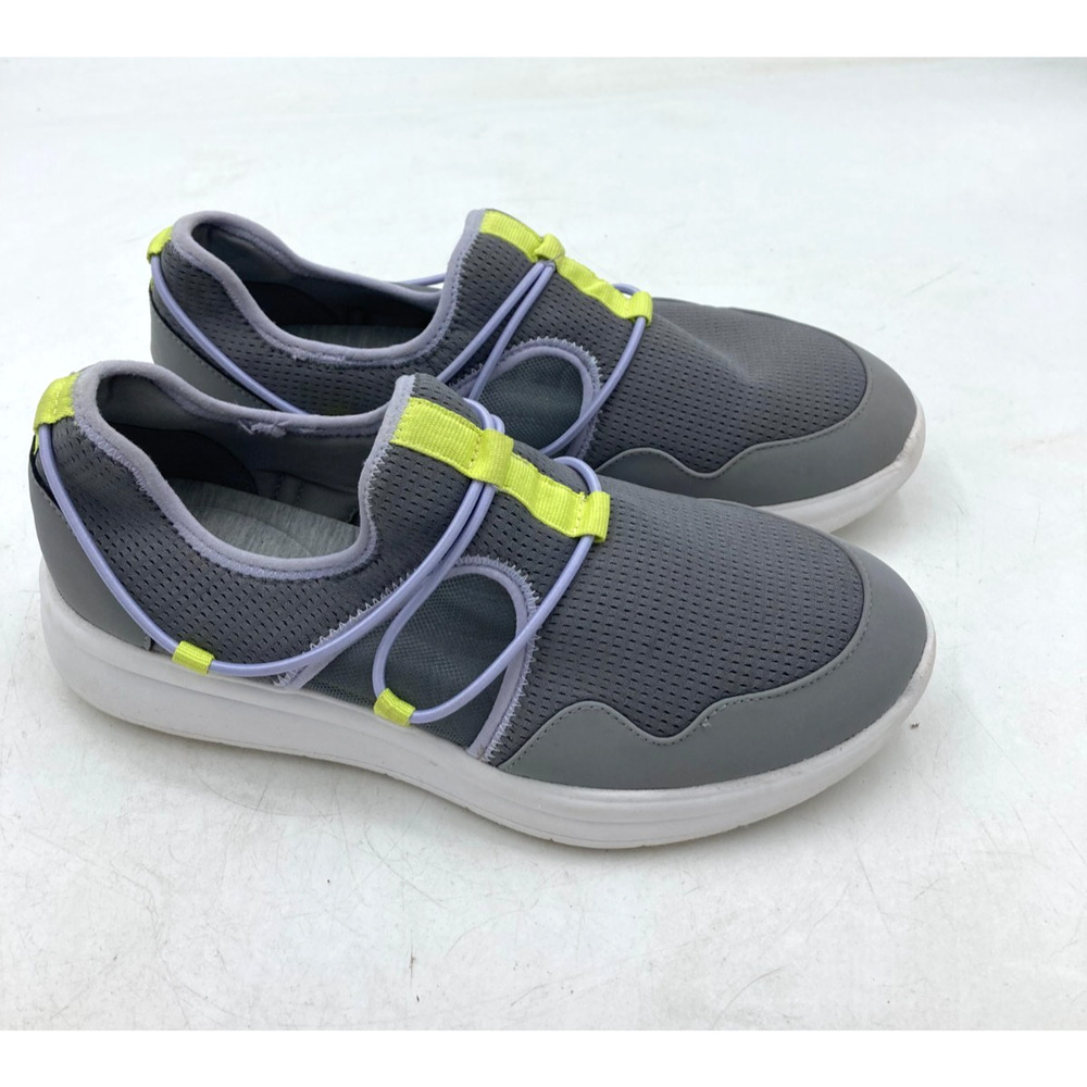 CLARKS Cloudsteppers‎ Ezera Gray Knit Slip-On Sneaker Shoes Women's Sz 9